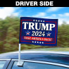 Trump 2024 - Take America Back Car Flag Set - 16" x 12" Hemless