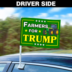 Farmers For Trump Car Flag Set - 16" x 12" Hemless