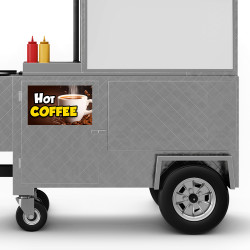 Hot Coffee Food Cart Truck Removable Decal (13x8 inches)