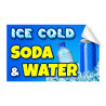 Ice Cold Soda & Water Food Cart Truck Removable Decal (13x8 inches)