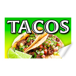 TACOS Food Cart Truck Removable Decal (13x8 inches)