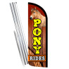 Pony Rides Premium Windless Feather Flag Bundle (Complete Kit) OR Optional Replacement Flag Only