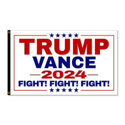 Trump Vance 2024 - Fight Fight Fight Premium 3x5 Flag 3x5 foot Flag OR Optional Flag with Mounting Kit