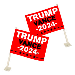 Trump Vance 2024 Car Flag Set - 16" x 12" Hemless