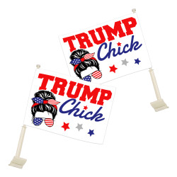 Trump Chick Car Flag Set -...