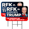 RFK Jr. - Trump 2024 2 Pack Double-Sided Yard Signs 16" x 24" with Metal Stakes (Made in Texas)