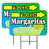 Frozen Margaritas 2 Pack Double-Sided Yard Signs 16" x 24" with Metal Stakes (Made in Texas)