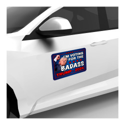 I'm Voting For The Badass 2 Pack Car Magnet 15" x 11"