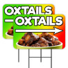 Oxtails 2 Pack Double-Sided Yard Signs 16" x 24" with Metal Stakes (Made in Texas)