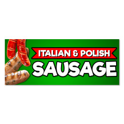 Italian & Polish Sausage Vinyl Banner with Optional Sizes (Made in the USA)