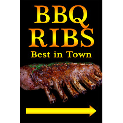 BBQ Ribs Economy A-Frame Sign 2 Feet Wide by 3 Feet Tall