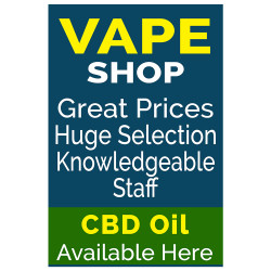 Vape Shop CBD Oil Economy A-Frame Sign 2 Feet Wide by 3 Feet Tall