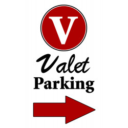 Valet Parking (Side Arrow) Economy A-Frame Sign 2 Feet Wide by 3 Feet Tall