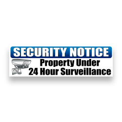 24 Hour Surveillance Vinyl Banner 10 Feet Wide by 3 Feet Tall