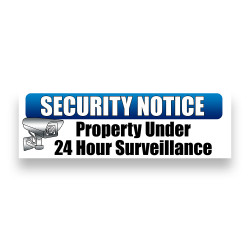 24 Hour Surveillance Vinyl Banner 8 Feet Wide by 2.5 Feet Tall