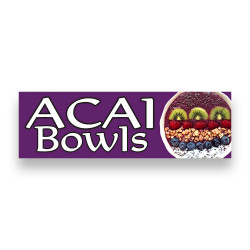 ACAI Bowl Vinyl Banner 8 Feet Wide by 2.5 Feet Tall