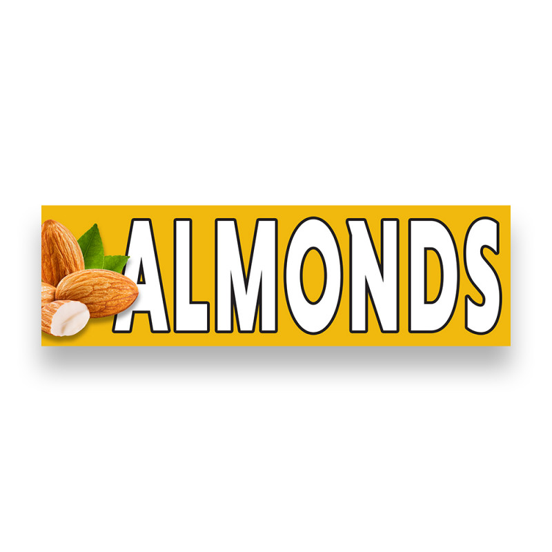 Almonds Vinyl Banner 10 Feet Wide by 3 Feet Tall