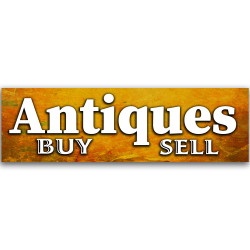 Antiques Vinyl Banner 10 Feet Wide by 3 Feet Tall