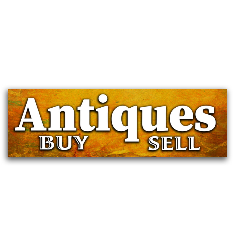 Antiques Vinyl Banner 8 Feet Wide by 2.5 Feet Tall