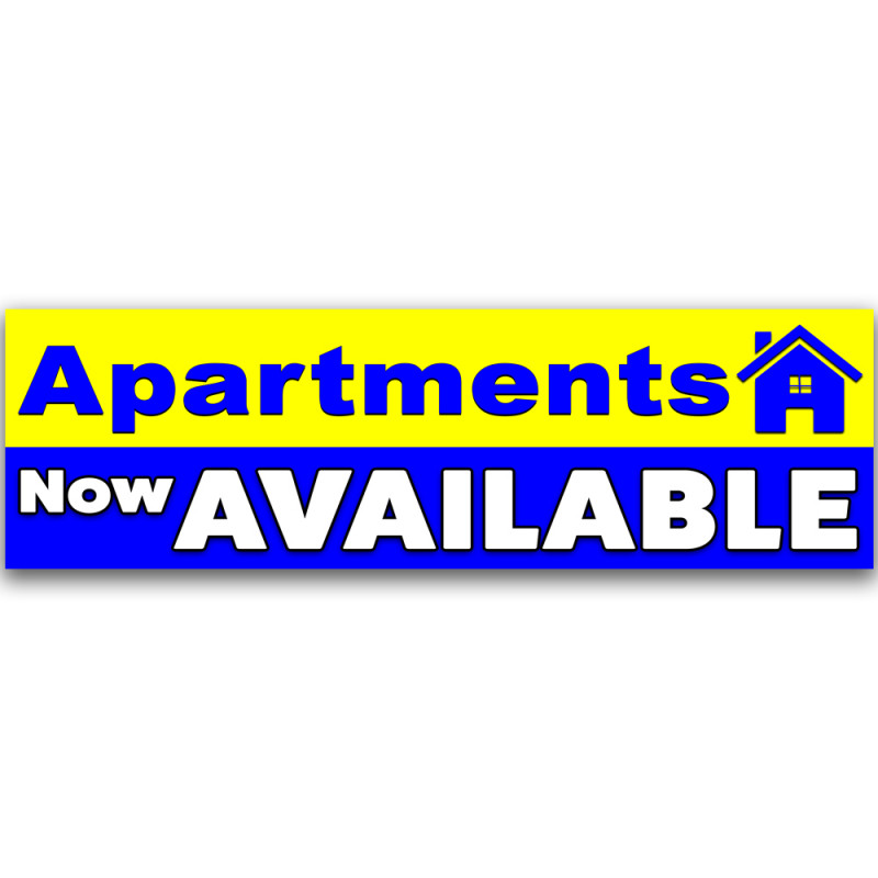 Apartments Available Now Vinyl Banner 10 Feet Wide by 3 Feet Tall