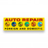 AUTO Repair Foreign and Domestic Vinyl Banner 8 Feet Wide by 2.5 Feet Tall