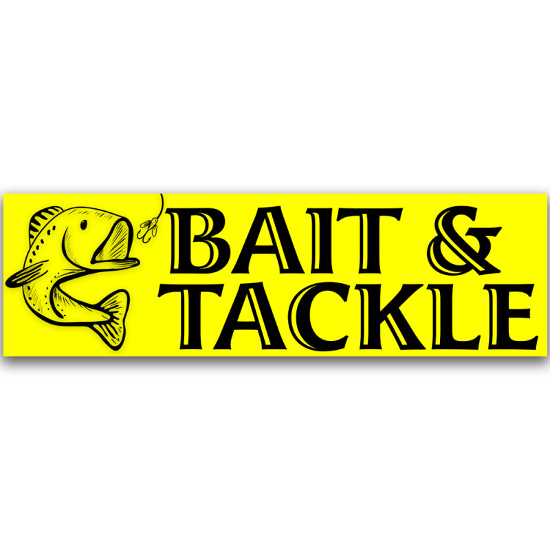 Bait and Tackle Vinyl Banner 10 Feet Wide by 3 Feet Tall