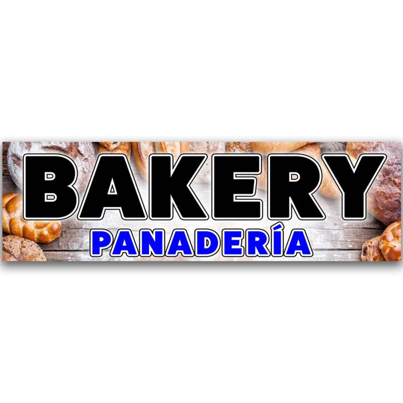 Bakery/Panader√≠a Vinyl Banner 10 Feet Wide by 3 Feet Tall