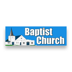 Baptist Church Vinyl Banner 8 Feet Wide by 2.5 Feet Tall