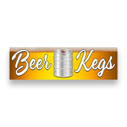 Beer Kegs Vinyl Banner 10 Feet Wide by 3 Feet Tall