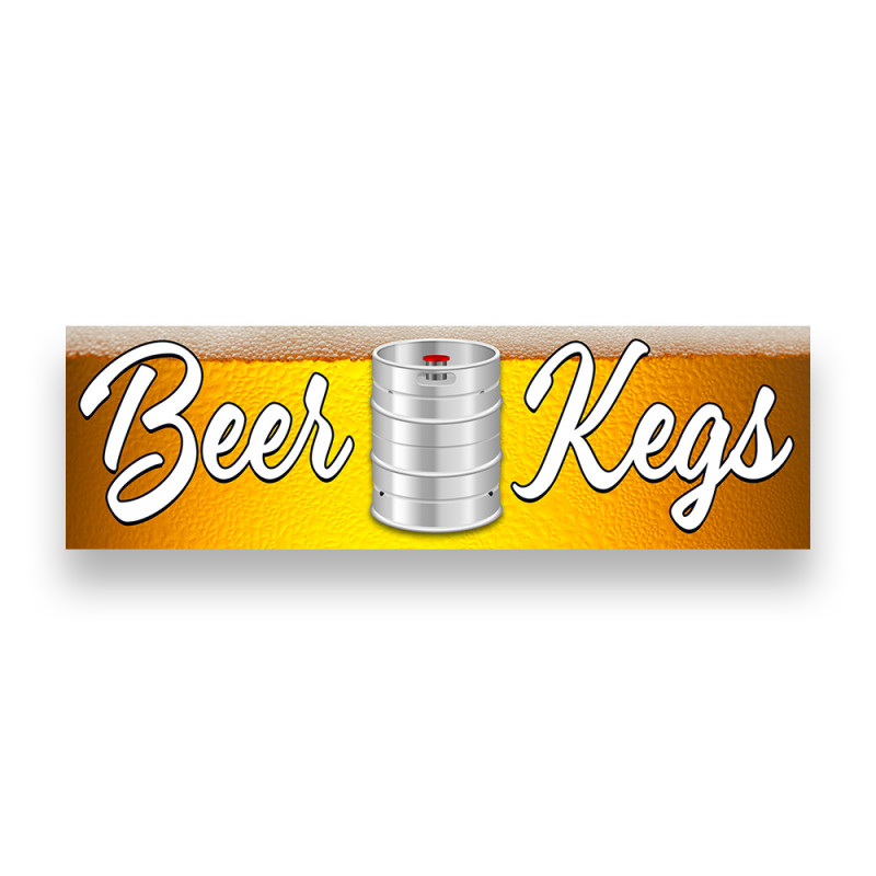 Beer Kegs Vinyl Banner 10 Feet Wide by 3 Feet Tall