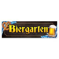 Biergarten Vinyl Banner 10 Feet Wide by 3 Feet Tall