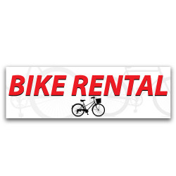 Bike Rental Vinyl Banner 8 Feet Wide by 2.5 Feet Tall