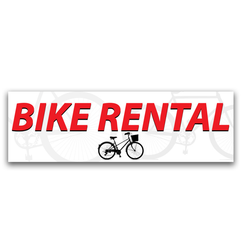 Bike Rental Vinyl Banner 8 Feet Wide by 2.5 Feet Tall