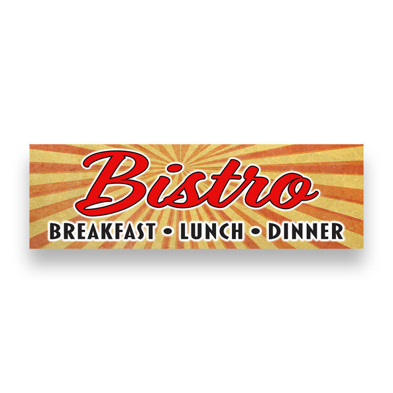 Bistro Vinyl Banner 8 Feet Wide by 2.5 Feet Tall