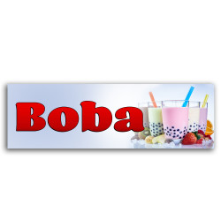 Boba Vinyl Banner 8 Feet Wide by 2.5 Feet Tall