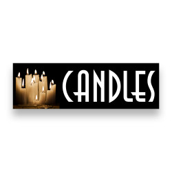 Candles Vinyl Banner 8 Feet Wide by 2.5 Feet Tall