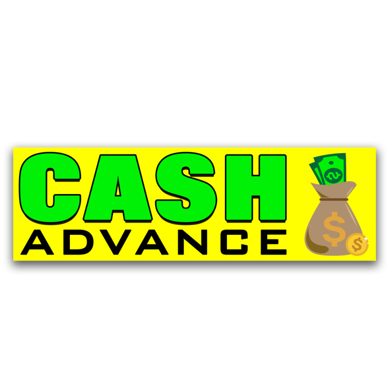 Cash Advance Vinyl Banner 8 Feet Wide by 2.5 Feet Tall