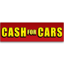 Cash for Cars Vinyl Banner 10 Feet Wide by 3 Feet Tall