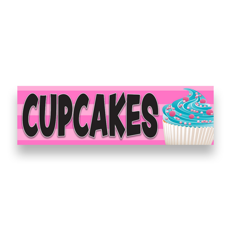 Cupcakes Vinyl Banner 10 Feet Wide by 3 Feet Tall