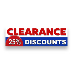 Clearance 25% Discounts Vinyl Banner 8 Feet Wide by 2.5 Feet Tall