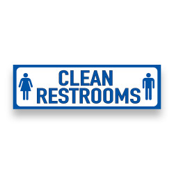 Clean RESTROOMS Vinyl Banner 10 Feet Wide by 3 Feet Tall