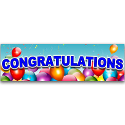 Congratulations Vinyl Banner 10 Feet Wide by 3 Feet Tall