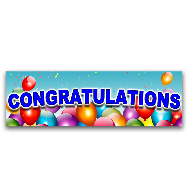 Congratulations Vinyl Banner 8 Feet Wide by 2.5 Feet Tall