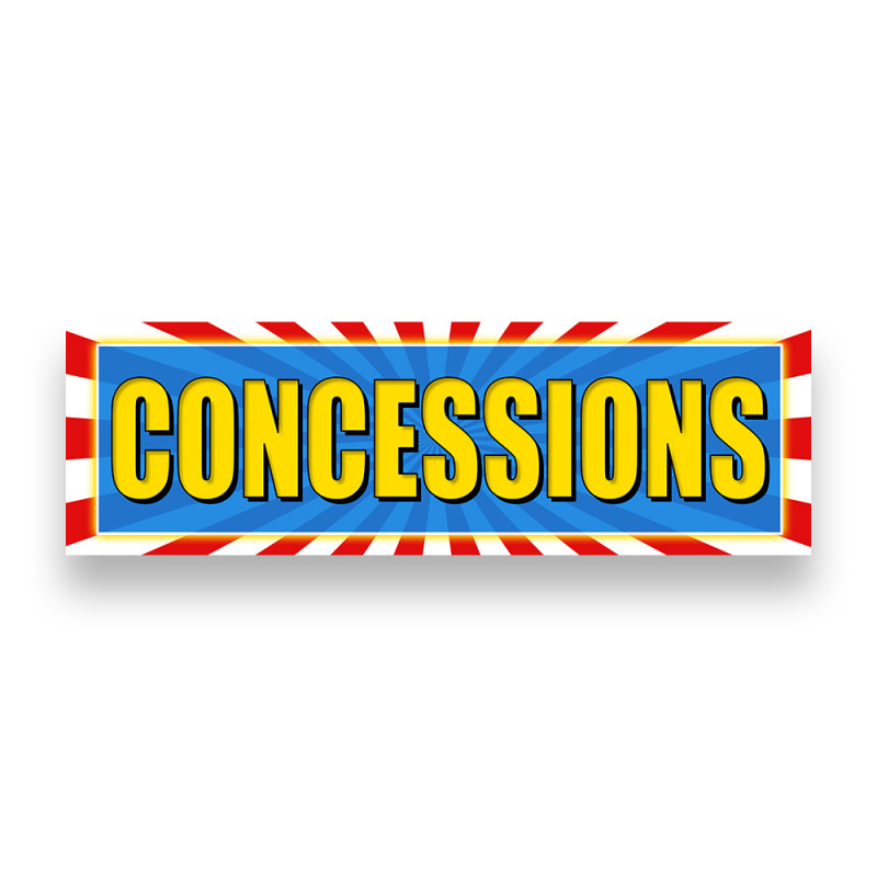 CONCESSIONS Vinyl Banner 8 Feet Wide by 2.5 Feet Tall