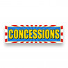 CONCESSIONS Vinyl Banner 8 Feet Wide by 2.5 Feet Tall