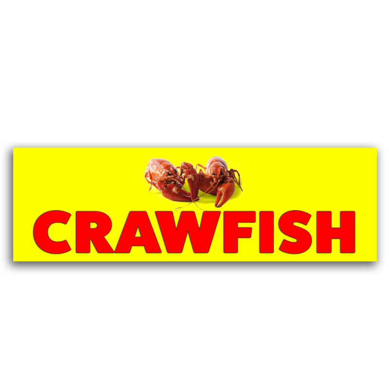 Crawfish Vinyl Banner 8 Feet Wide by 2.5 Feet Tall