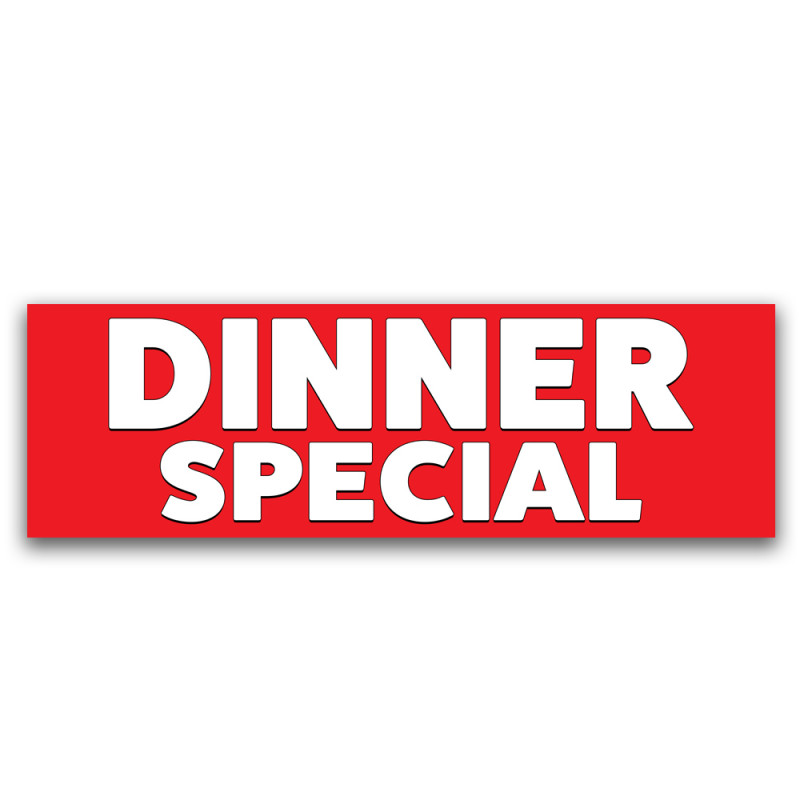 Dinner Special Vinyl Banner 8 Feet Wide by 2.5 Feet Tall