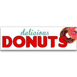 Donuts Vinyl Banner 10 Feet Wide by 3 Feet Tall