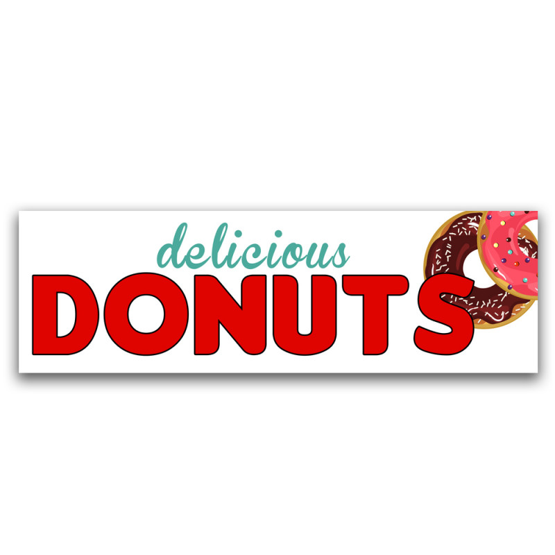 Donuts Vinyl Banner 8 Feet Wide by 2.5 Feet Tall