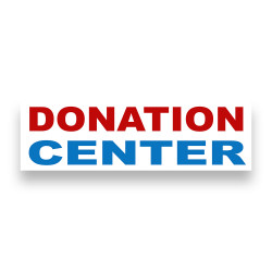 Donation Center White Vinyl Banner 10 Feet Wide by 3 Feet Tall